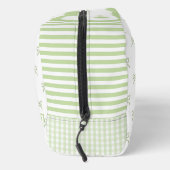 Green Stripe Bow Pattern Coquette Cosmetic Toilettasje (Rechts)