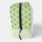 Green Stripe Bow Pattern Coquette Cosmetic Toilettasje (Rechts)