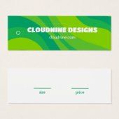 Green Stripe Clothing Size Price Hangtag Card Mini Visitekaartjes (Voorkant /achterkant)