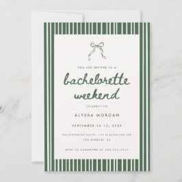 Green Stripe Coquette Bachelorette Weekend Details Kaart