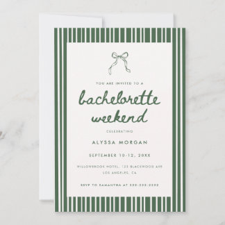 Green Stripe Coquette Bachelorette Weekend Details Kaart
