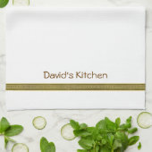 Green Stripe Custom Dish Tea Kitchen Towel Theedoek (Gevouwen)