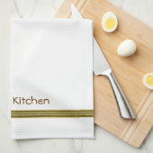 Green Stripe Custom Dish Tea Kitchen Towel Theedoek (Quarter Fold)
