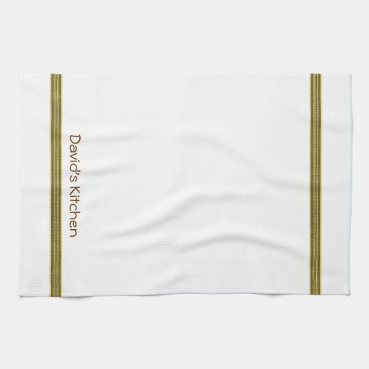 Green Stripe Custom Dish Tea Kitchen Towel Theedoek (Horizontaal)