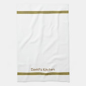 Green Stripe Custom Dish Tea Kitchen Towel Theedoek (Verticaal)