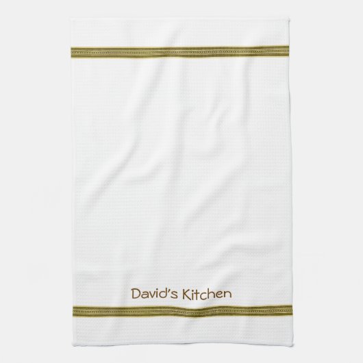 Green Stripe Custom Dish Tea Kitchen Towel Theedoek (Verticaal)