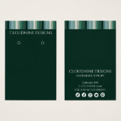 Green Stripe Earring Ketting Jewelry Display Card Visitekaartje (Voorkant /achterkant)