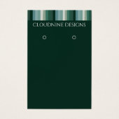 Green Stripe Earring Ketting Jewelry Display Card Visitekaartje (Voorkant)