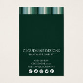 Green Stripe Earring Ketting Jewelry Display Card Visitekaartje (Achterkant)