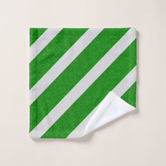 Green Stripe Glitter Bad Handdoek (Wasdoekje)
