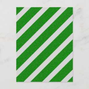 Green Stripe Glitter Briefkaart