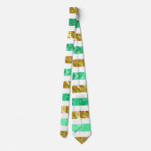 Green Stripe Glitter gift voor mannen Stropdas (Achterkant)