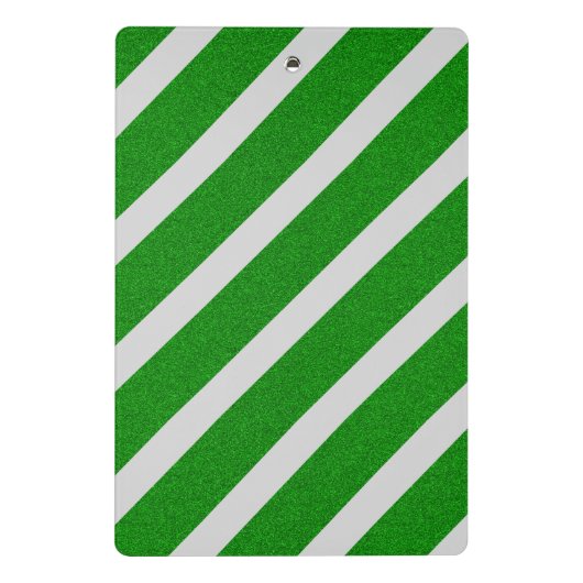 Green Stripe Glitter Mini Klembord (Achterkant)