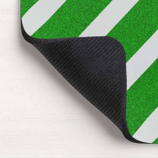 Green Stripe Glitter Muismat (Hoek)