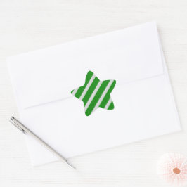 Green Stripe Glitter Ster Sticker