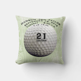 Green Stripe Golf Ball Jongens Geboorterecord Kussen
