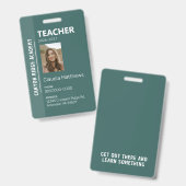 Green Stripe Homeschool Educator ID Badge (Voor- en achterkant)