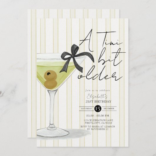 Green Stripe kleine beetje ouder Olive Martini Ver Kaart (Voorkant / Achterkant)