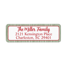 Green Stripe Return Address  Etiket