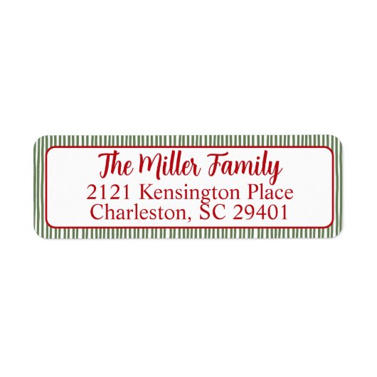 Green Stripe Return Address Etiket (Voorkant)