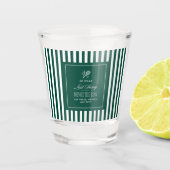 Green Stripe Tennis Bachelorette elegant modern Shot Glas (Voorkant)