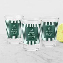 Green Stripe Tennis Bachelorette elegant modern Shot Glas