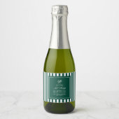 Green Stripe Tennis Bachelorette elegant modern Sparkling Wijnetiket (Voorkant)