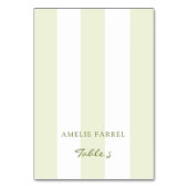 Green Stripe Wedding Escort Name Cards Kaart (Voorkant)