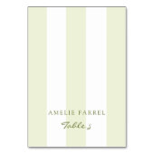 Green Stripe Wedding Escort Name Cards Kaart (Voorkant)