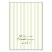 Green Stripe Wedding Escort Name Cards Kaart (Voorkant)