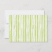 Green Stripe Wedding RSVP Postcards with QR Code Kaartje (Achterkant)