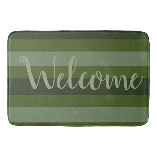 Green Stripe Welkom Mat Kies uw maat (Voorkant)