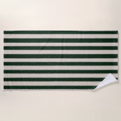 Green striped beach towel strandlaken (Voorkant)