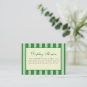 Green Striped Bridal Shower Display Shower Informatiekaartje (Staand voorkant)