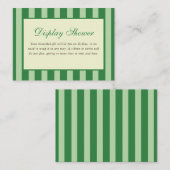 Green Striped Bridal Shower Display Shower Informatiekaartje (Voorkant / Achterkant)