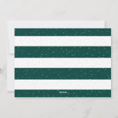 Green Striped Calligrafie-kerstfotokaarten Feestdagenkaart (Achterkant)