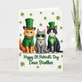 Green Striped Cats Card Kaart (Voorkant)