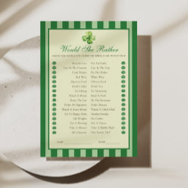 Green Striped Clover Would She Rather Game Card Kaart