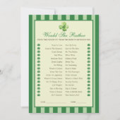 Green Striped Clover Would She Rather Game Card Kaart (Voorkant)