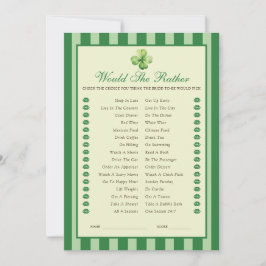 Green Striped Clover Would She Rather Game Card Kaart