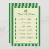 Green Striped Clover Would She Rather Game Card Kaart (Voorkant / Achterkant)