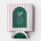 Green striped elegant tennis-themed bachelorette blikjeskoeler (Achterkant)