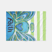 Green Striped Faith Guardian Angel Chemo Blanket Fleece Deken (Voorkant (Horizontaal))