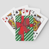 Green striped gift wrap theme playing cards pokerkaarten (Achterkant)