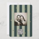 Green Striped Gold Star Wedding  Kaart (Achterkant)