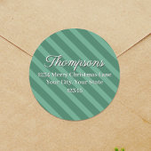 Green Striped Return Address Label