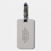 green striped Shadow Monogram retro camping Bagagelabel (Achterkant verticaal)