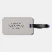 green striped Shadow Monogram retro camping Bagagelabel (Achterkant horizontaal)