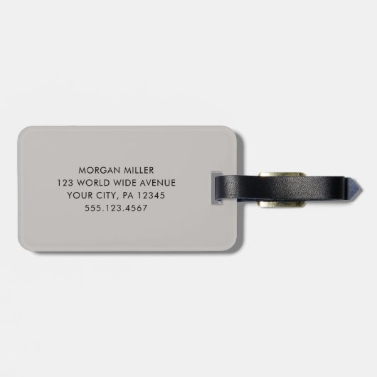 green striped Shadow Monogram retro camping Bagagelabel (Achterkant horizontaal)