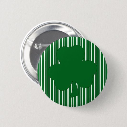 Green Striped Shamrock Button (Voorkant /achterkant)
